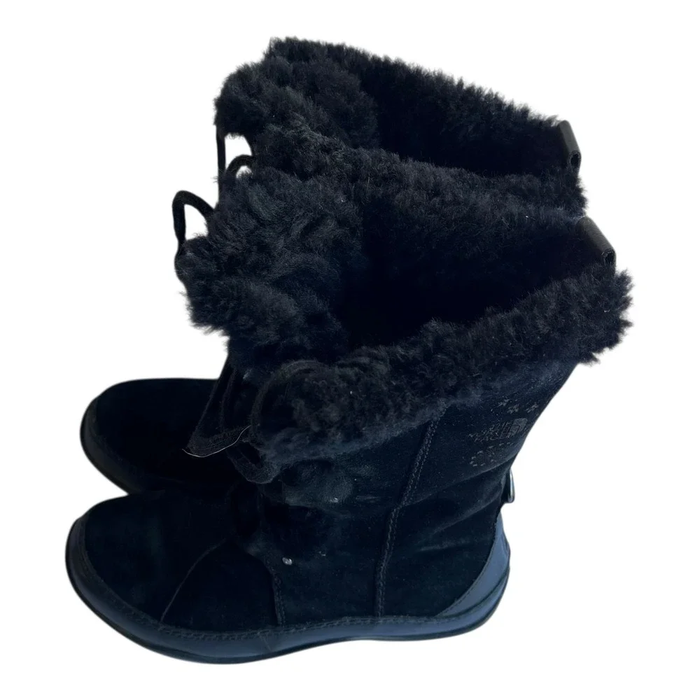The North Face W Abby III Black Suede Fur Lined Winter Boots Women's 7.5